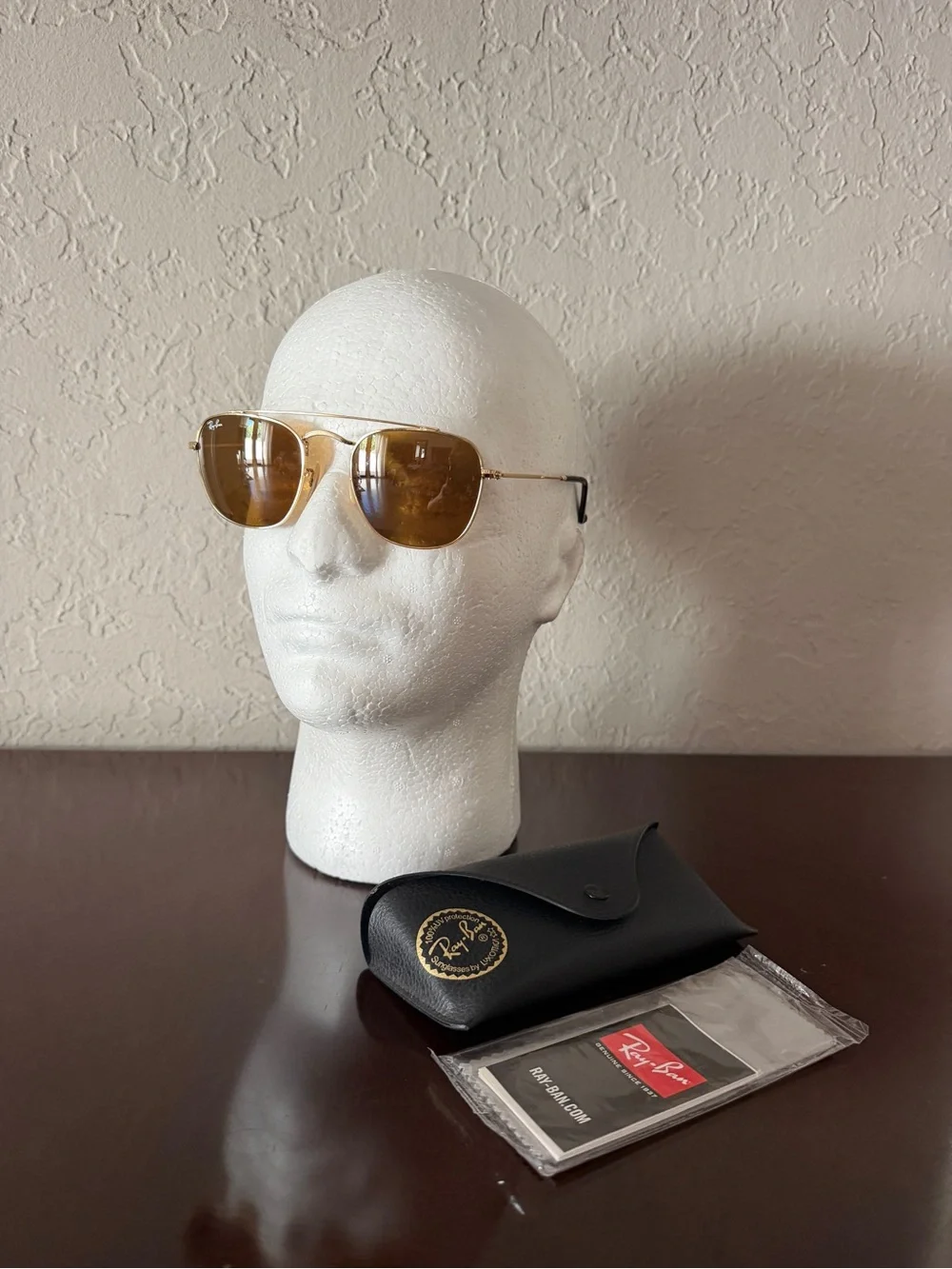 Ray-Ban RB3548N Hexagonal  Lenses Gold Brown 51mm 001/33 Italy Sunglasses men